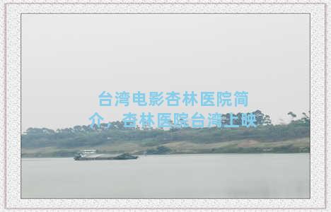 台湾电影杏林医院简介，杏林医院台湾上映