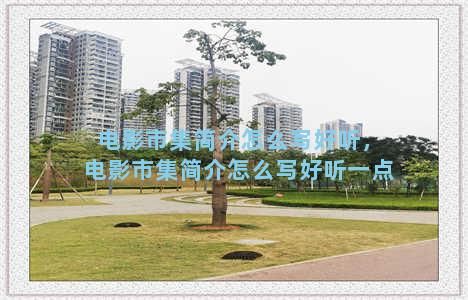 电影市集简介怎么写好听，电影市集简介怎么写好听一点